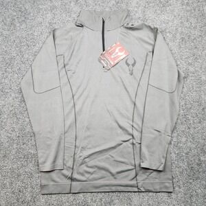Badlands Pullover Mens XXL Gray Long Sleeve 1/4 Zip Base Layer Hunting Shirt